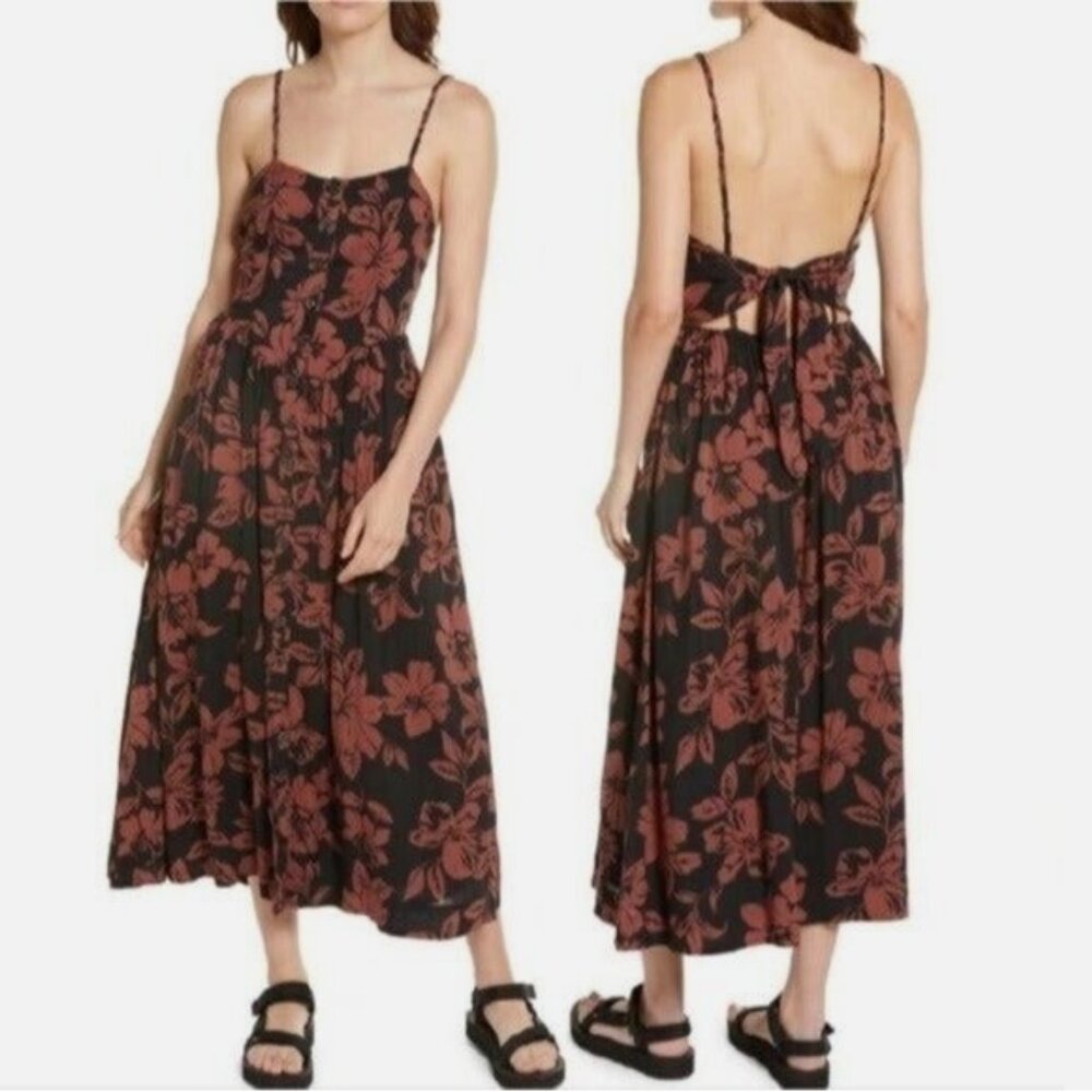 NWT Free People Perfect Sundress in Dark Combo Midi Dress Size Medium